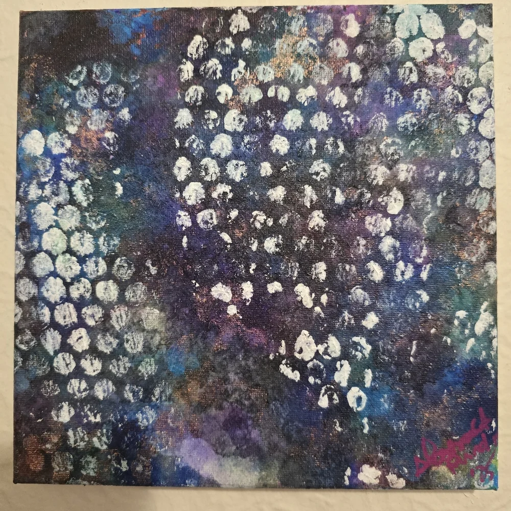 HANDCRAFTED Abstract Painting HANDPAINTED Artwork HANDMADE Wall Art Decor 8"x8" - Picture 3 of 12